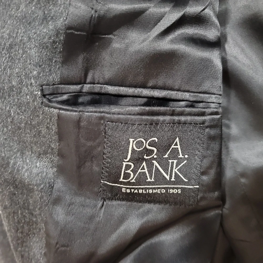 JoS A Bank 100% Cashmere Sport Coat Mens‎ 41R 40 42 Charcoal Grey Blazer Soft!